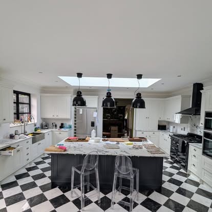 Designer kitchen with feature lighting